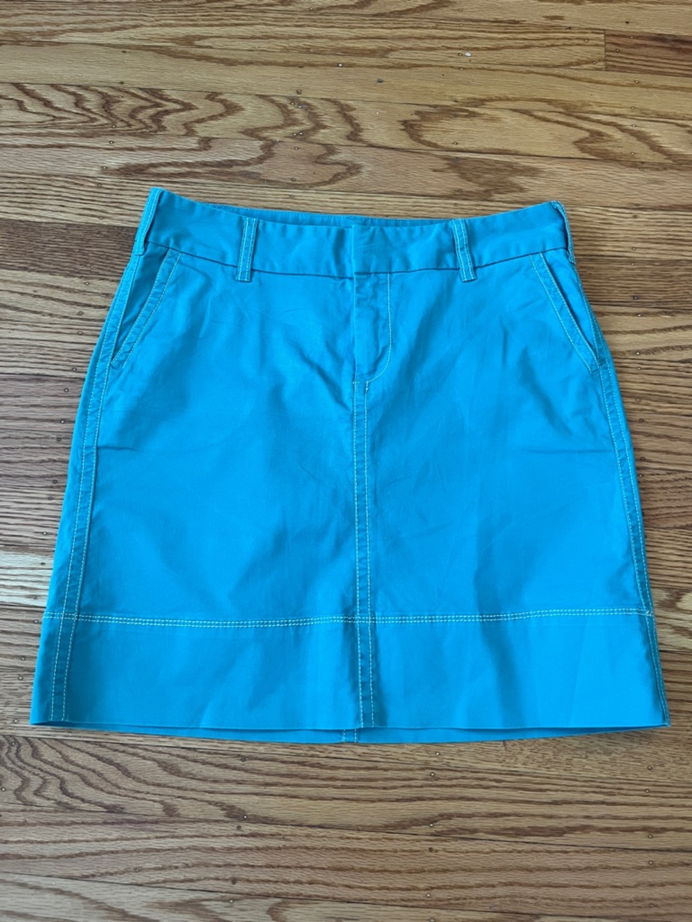 Merona Turquoise Mini Skirt Size 6 Stretch Cotton Bright Blue Casual Summer